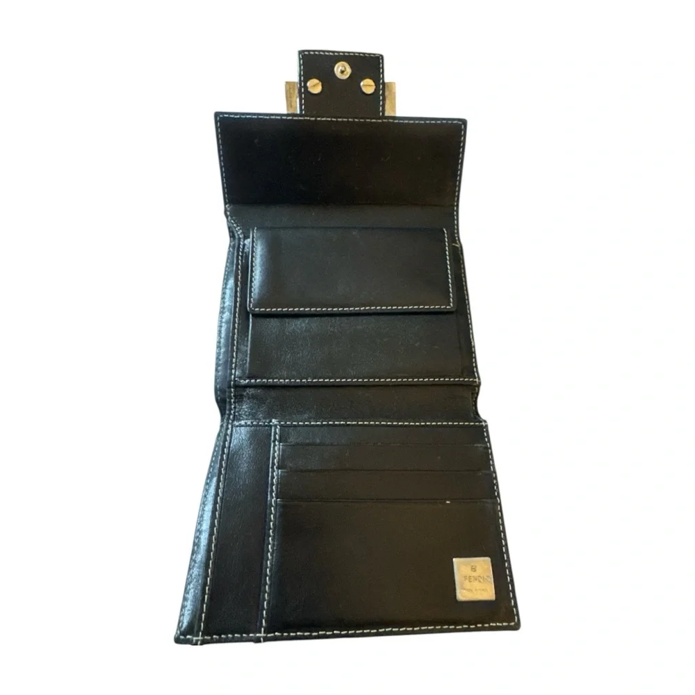 Fendi Black and Brown  Zucca Monogram canvas and leather Wallet - Picture 4 of 10